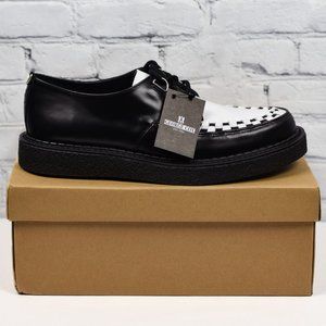 NEW IN BOX George Cox Black & White Hatton Creeper Dress Shoes